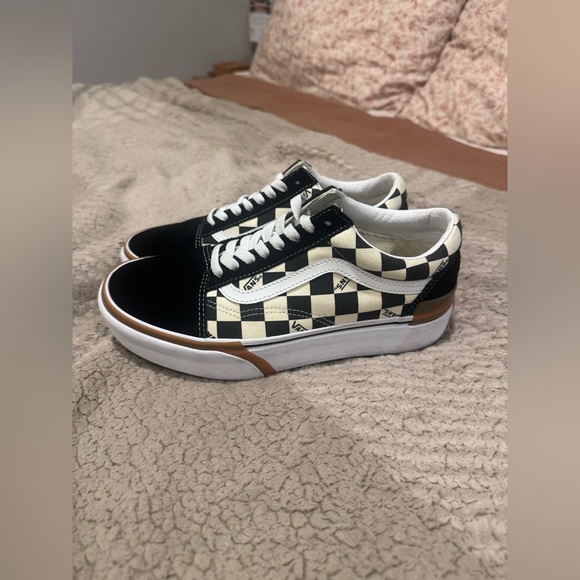 VANS OLD SKOOL STACKED (CHECKERBOARD) Black/ True White, M 7.5/W 9 - Picture 2 of 8